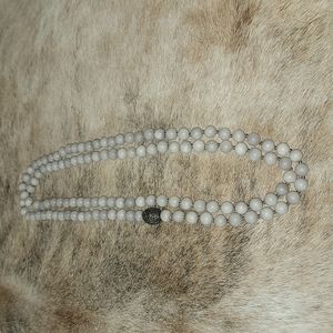 Gorgeous Cream Jasper Round Stone & Hematite Necklace